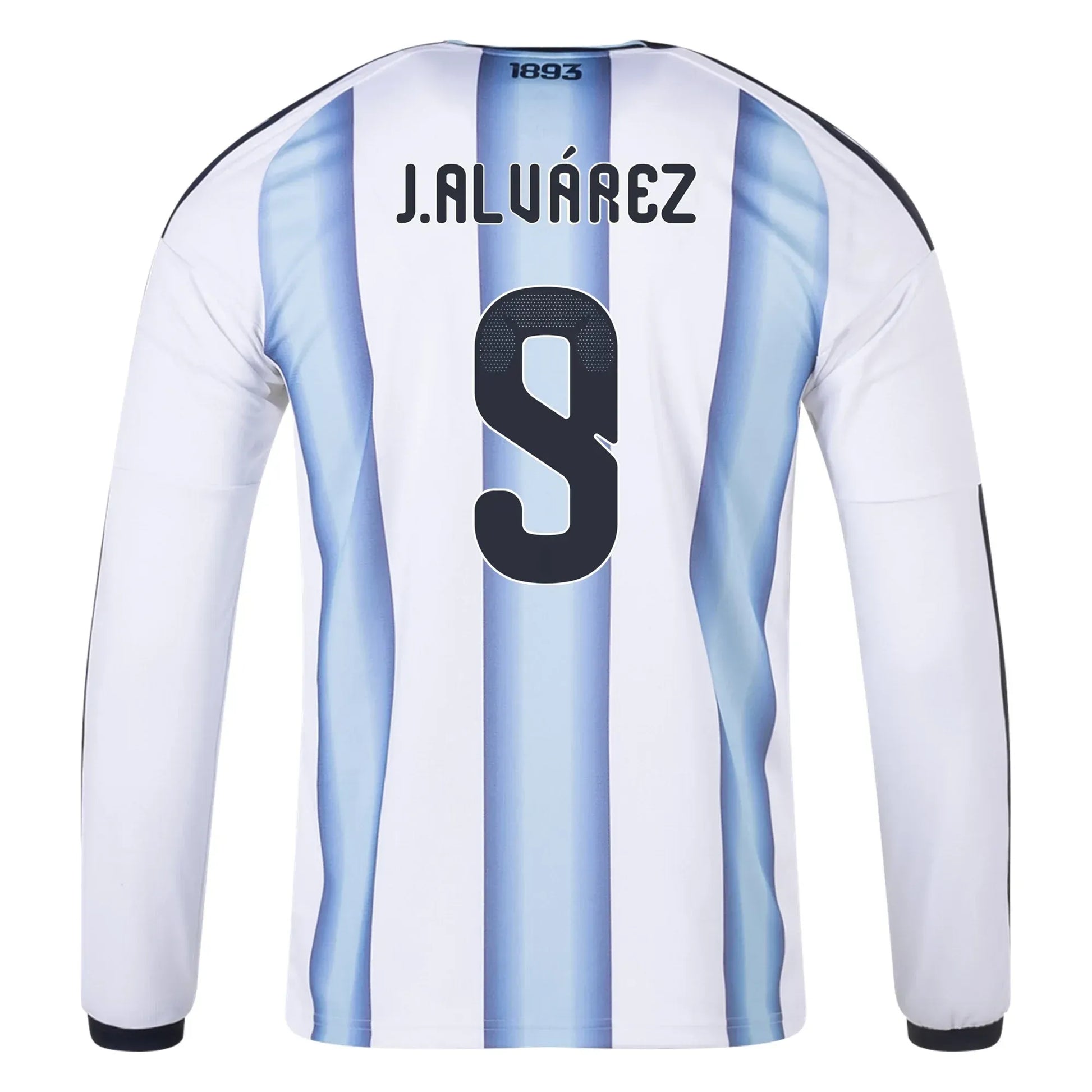 adidas 2026 Argentina Men's Stadium Home Long-Sleeve Soccer Jersey (J. Alvarez)