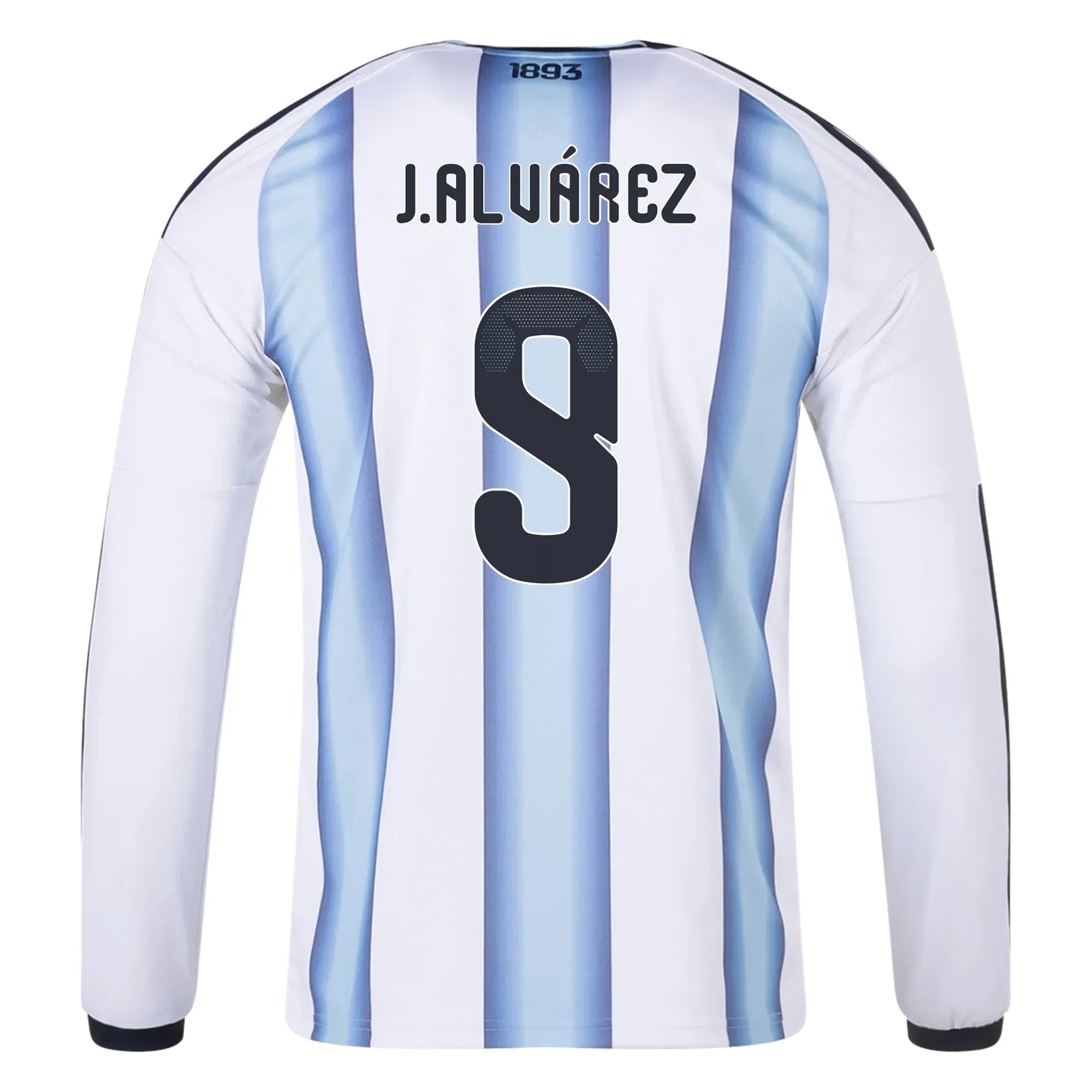 adidas 2026 Argentina Men's Stadium Home Long-Sleeve Soccer Jersey (J. Alvarez)