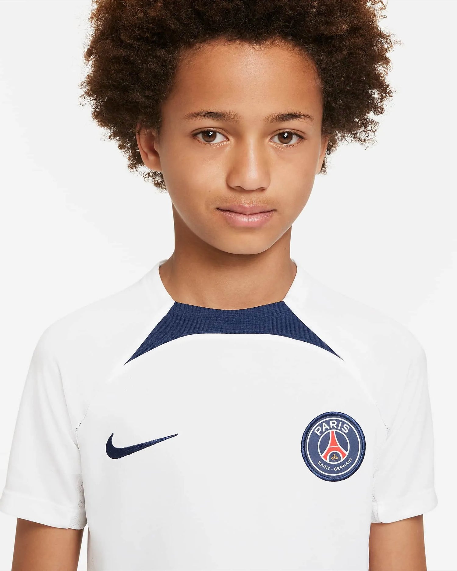 Nike 2022-23 PSG Youth Strike Top - White-Navy (Detail 1)