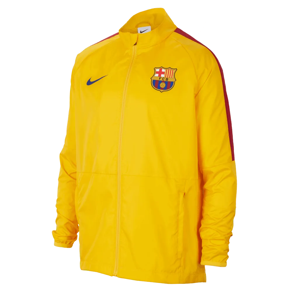 Nike 2023 FC Barcelona Youth AWF Academy Jacket - Yellow (Front)