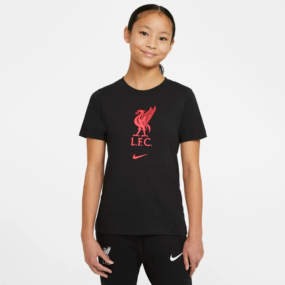 Nike 2020-21 Liverpool Youth Evergreen Crest Tee - Black-Crimson