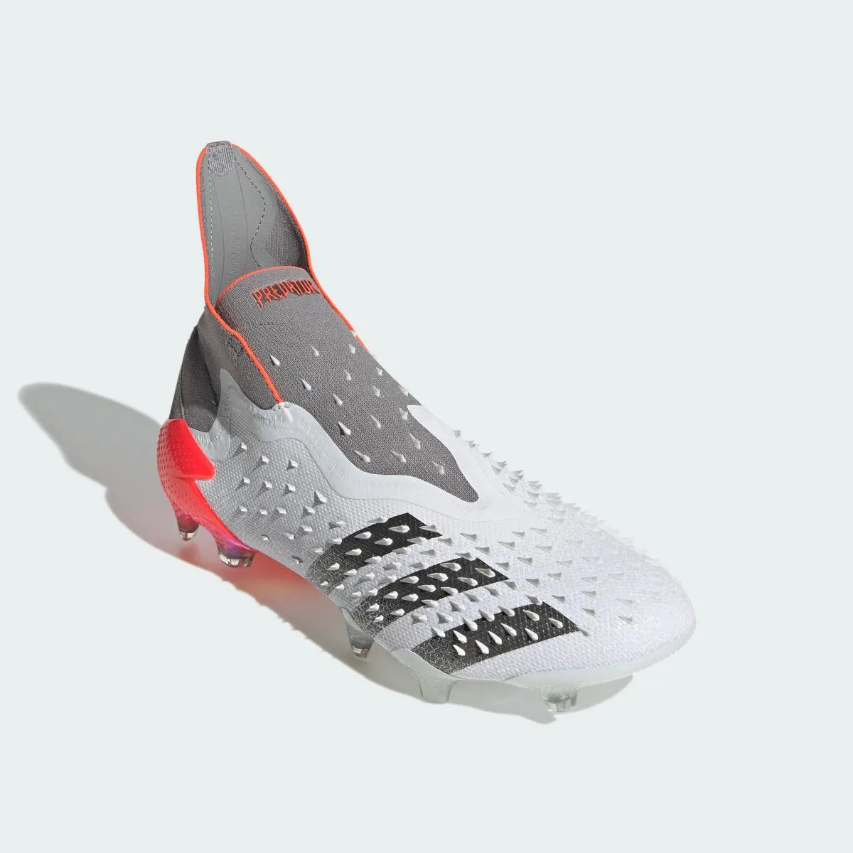 Adidas Predator Freak + FG - White-Grey-Solar Red (Diagonal 1)