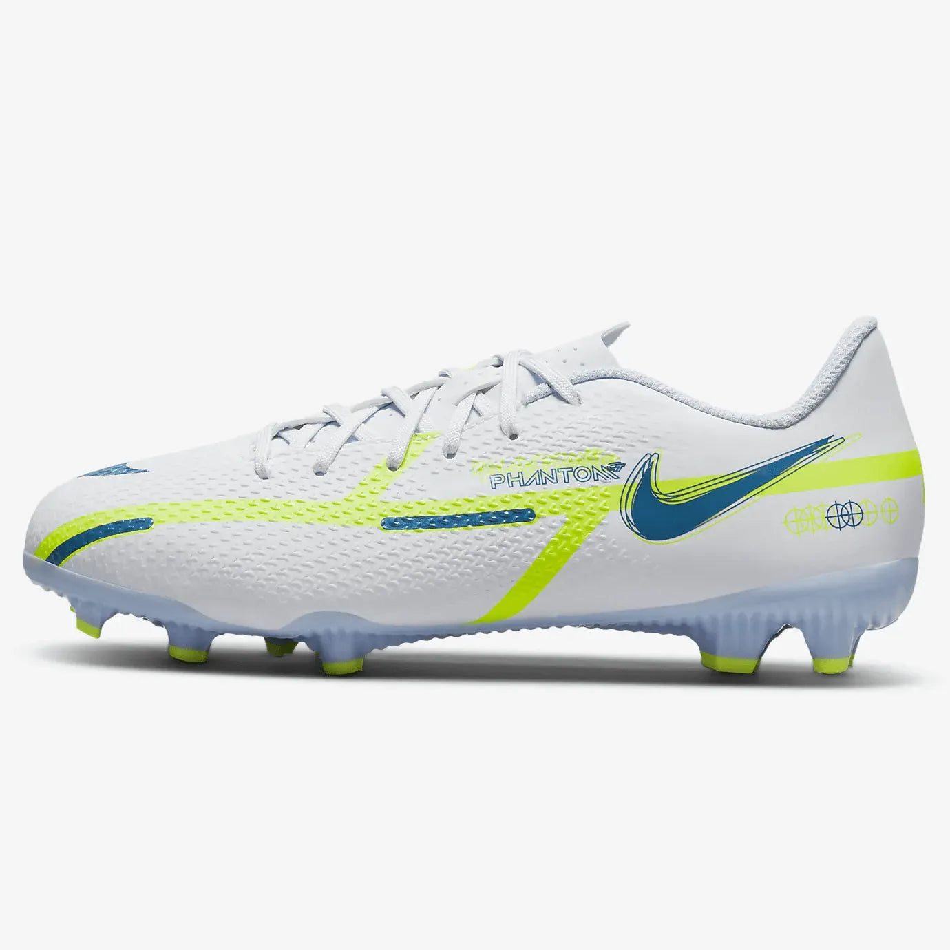 Nike JR Phantom GT2 Academy FG-MG - Grey-Blue (Side 1)