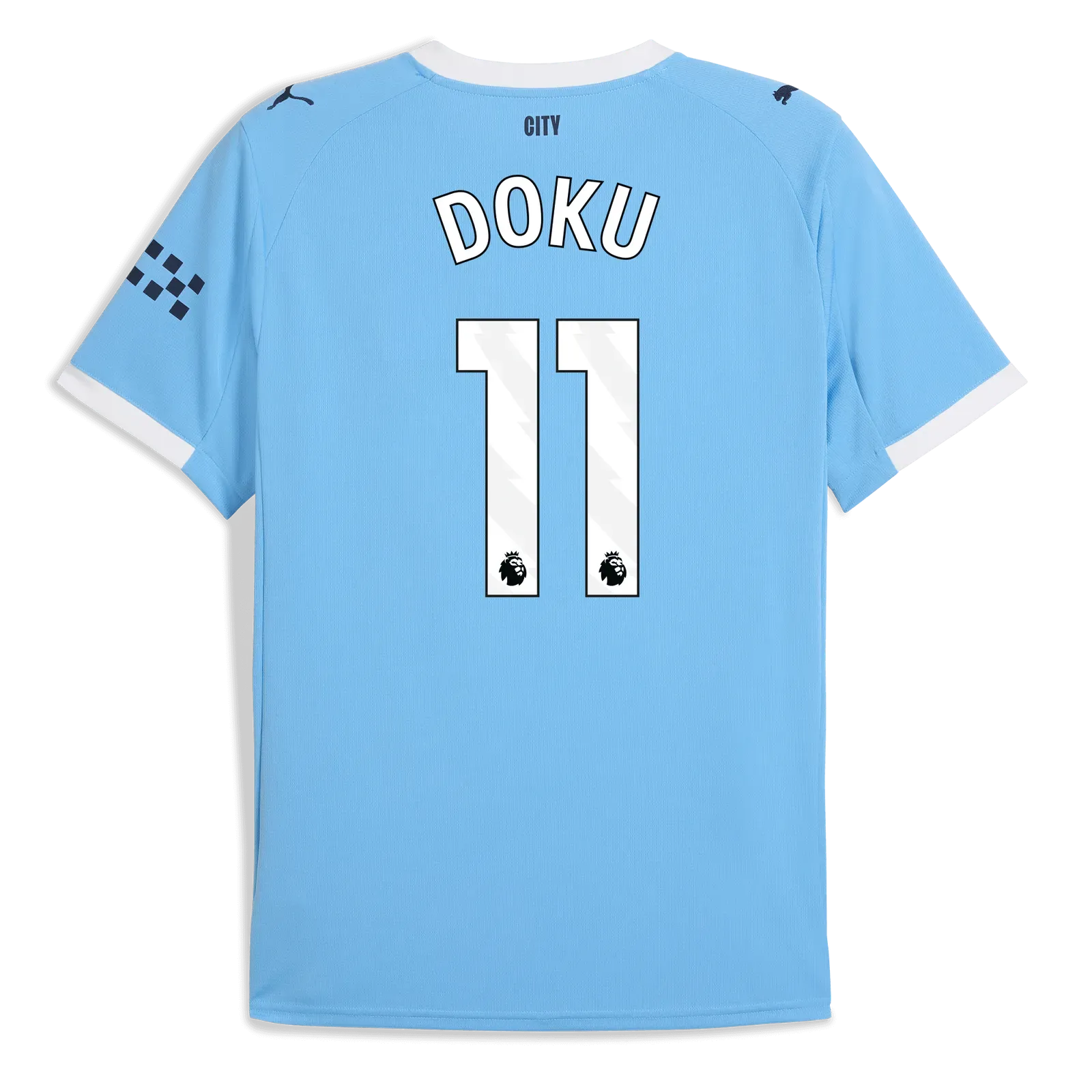 Puma 2025-26 Manchester City Men's Stadium Home Soccer Jersey (Doku)