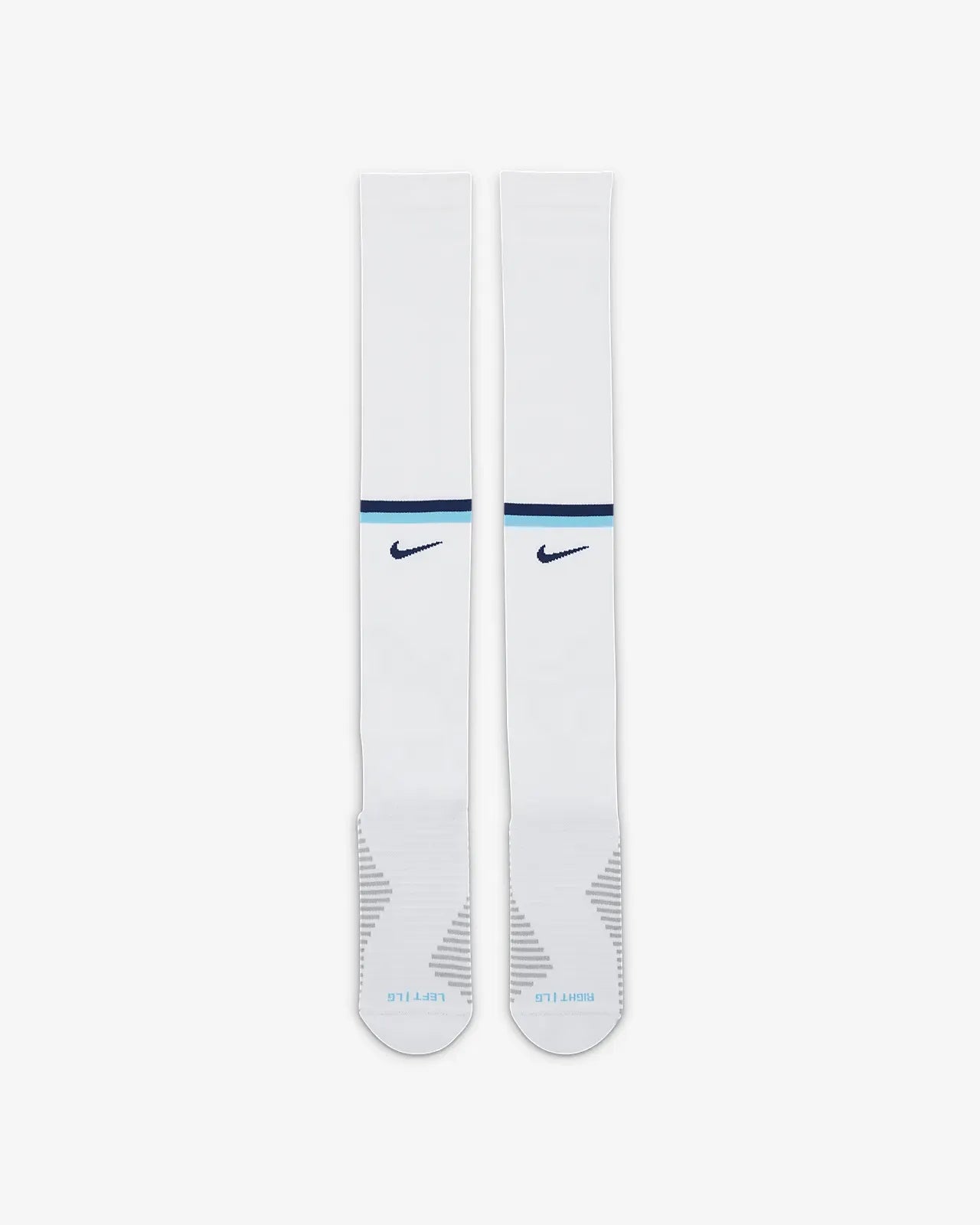 Nike 2022-23 England Strike Home Knee-High Socks - White-Blue (Pair - Front)