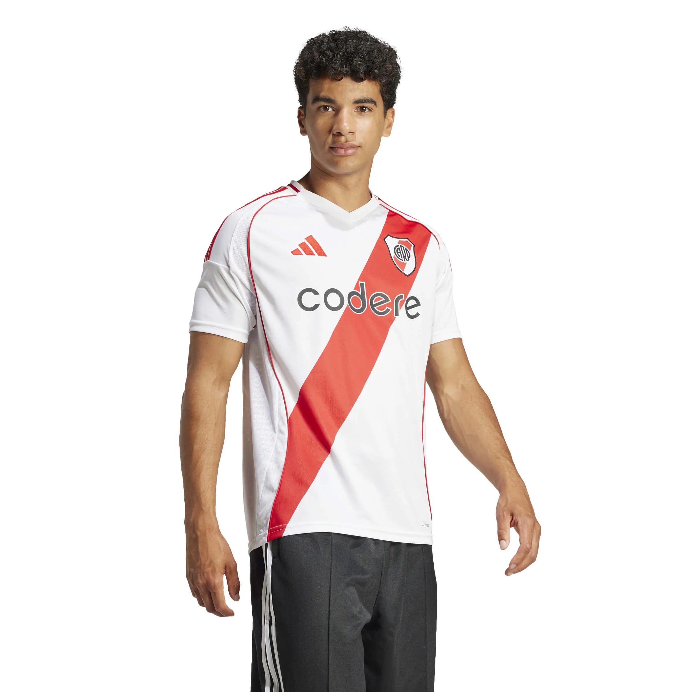 adidas 2024-25 River Plate Men's Stadium Home Jersey (Model - Side)