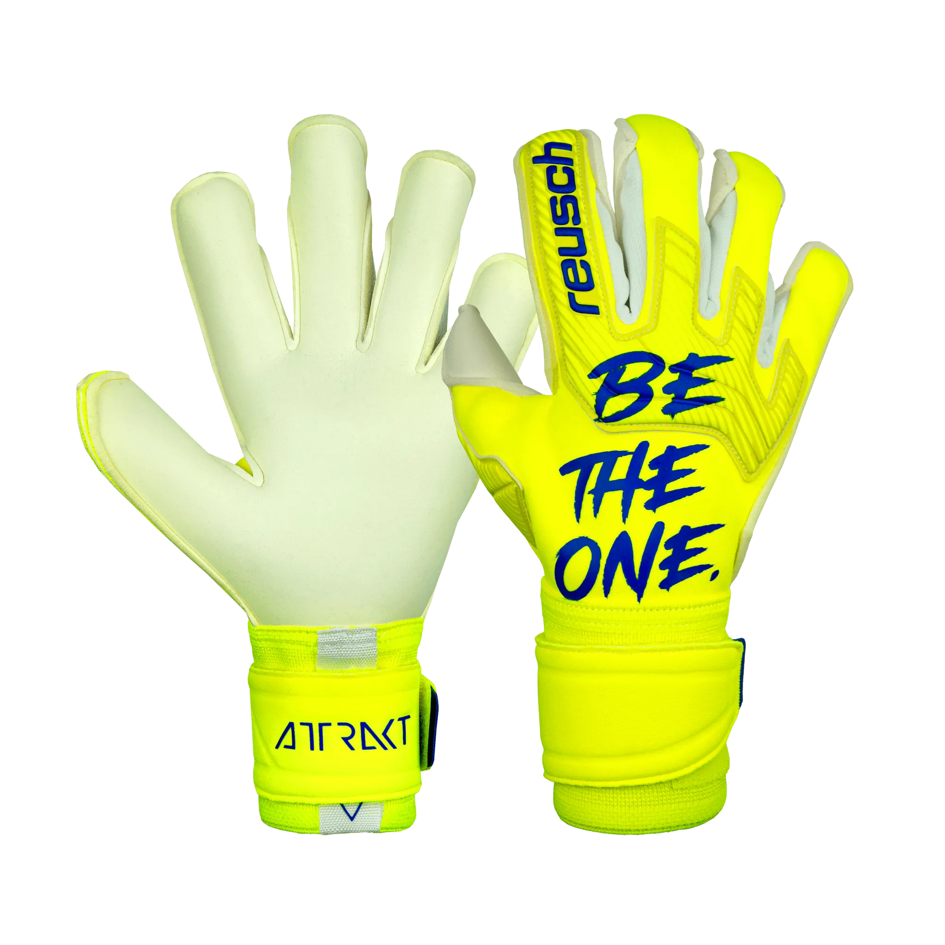 Reusch Attrakt Gold X Alpha Goalkeeper Gloves - Yellow-Blue-White (Pair 1)