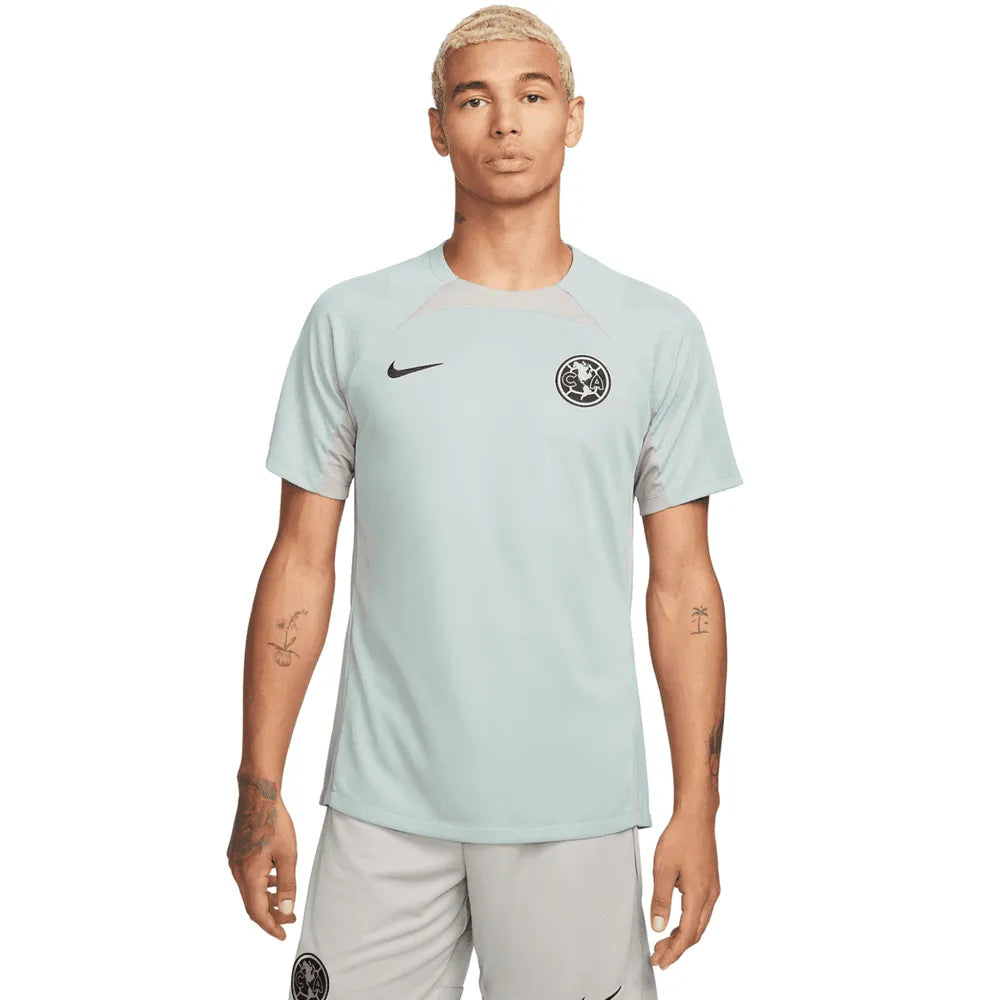Nike 2022-23 Club America Strike Short-Sleeve Top - Dusty Sage-Cobblestone (Model - Front)