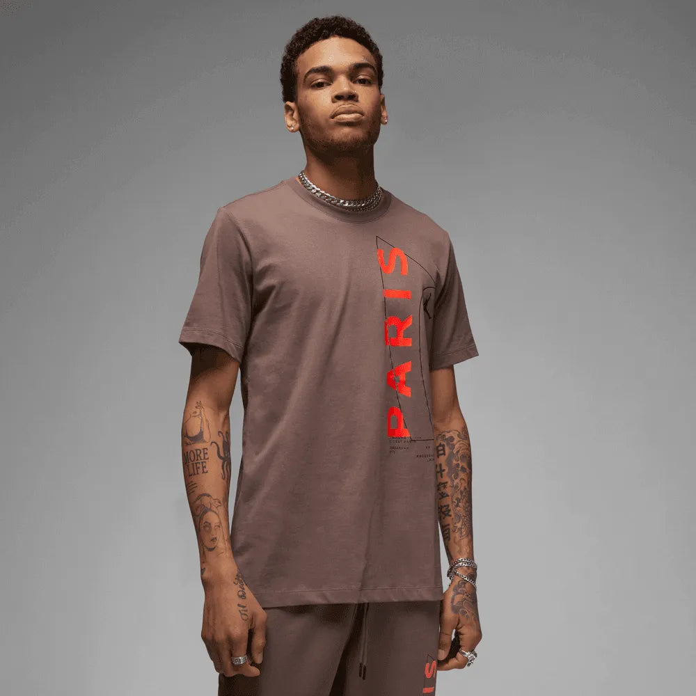  Jordan 2022-23 PSG Wordmark Tee Plum-Eclipse (Model - Front)