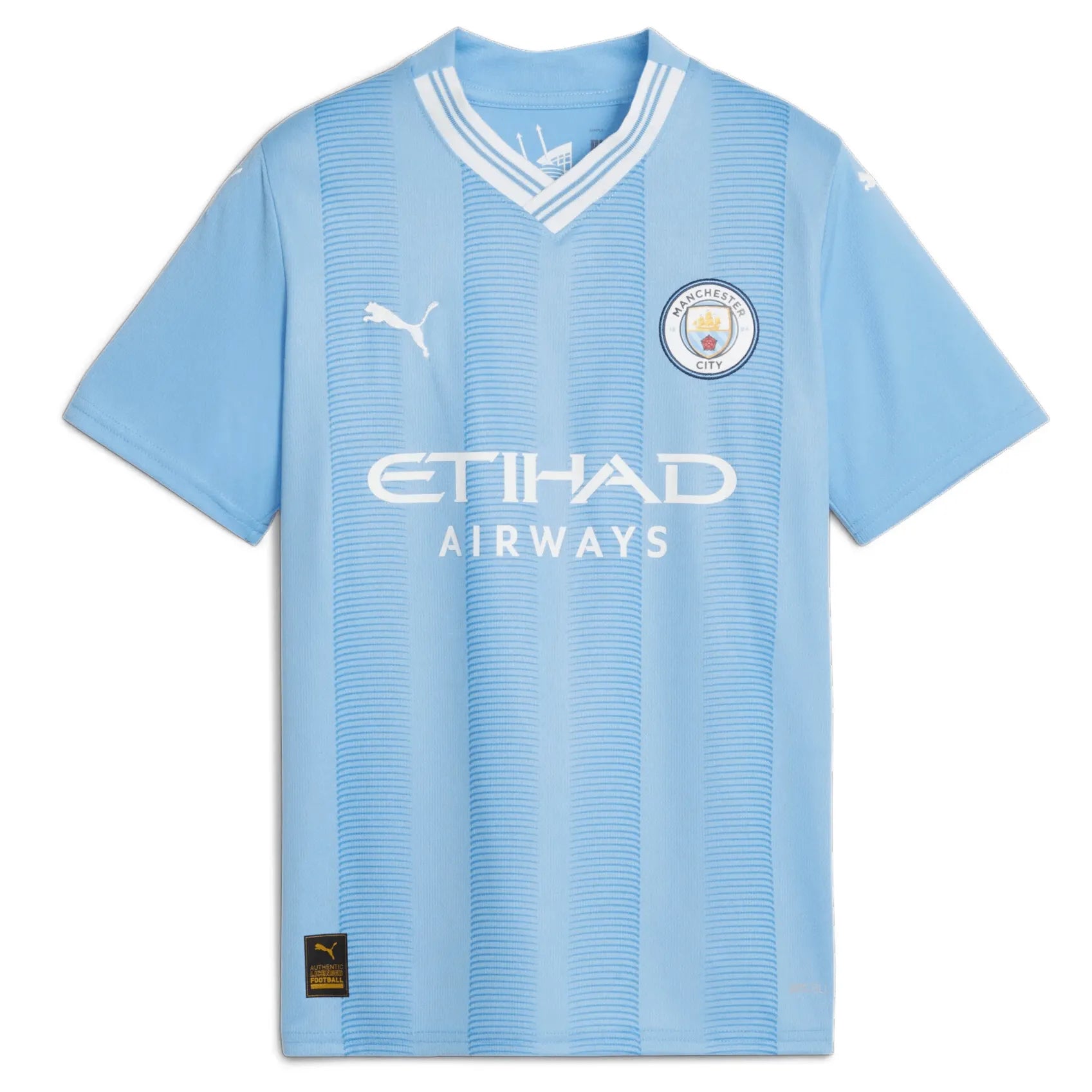 Puma 2023-24 Manchester City Youth Stadium Home Jersey (Front)