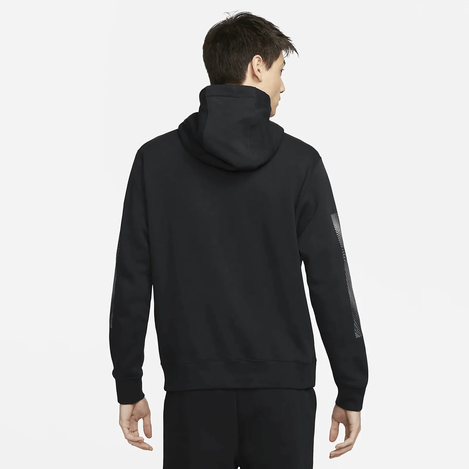 Nike 2022-23 Liverpool FC Away Fleece PO Hoodie - Black-Siren Red (Model - Back)
