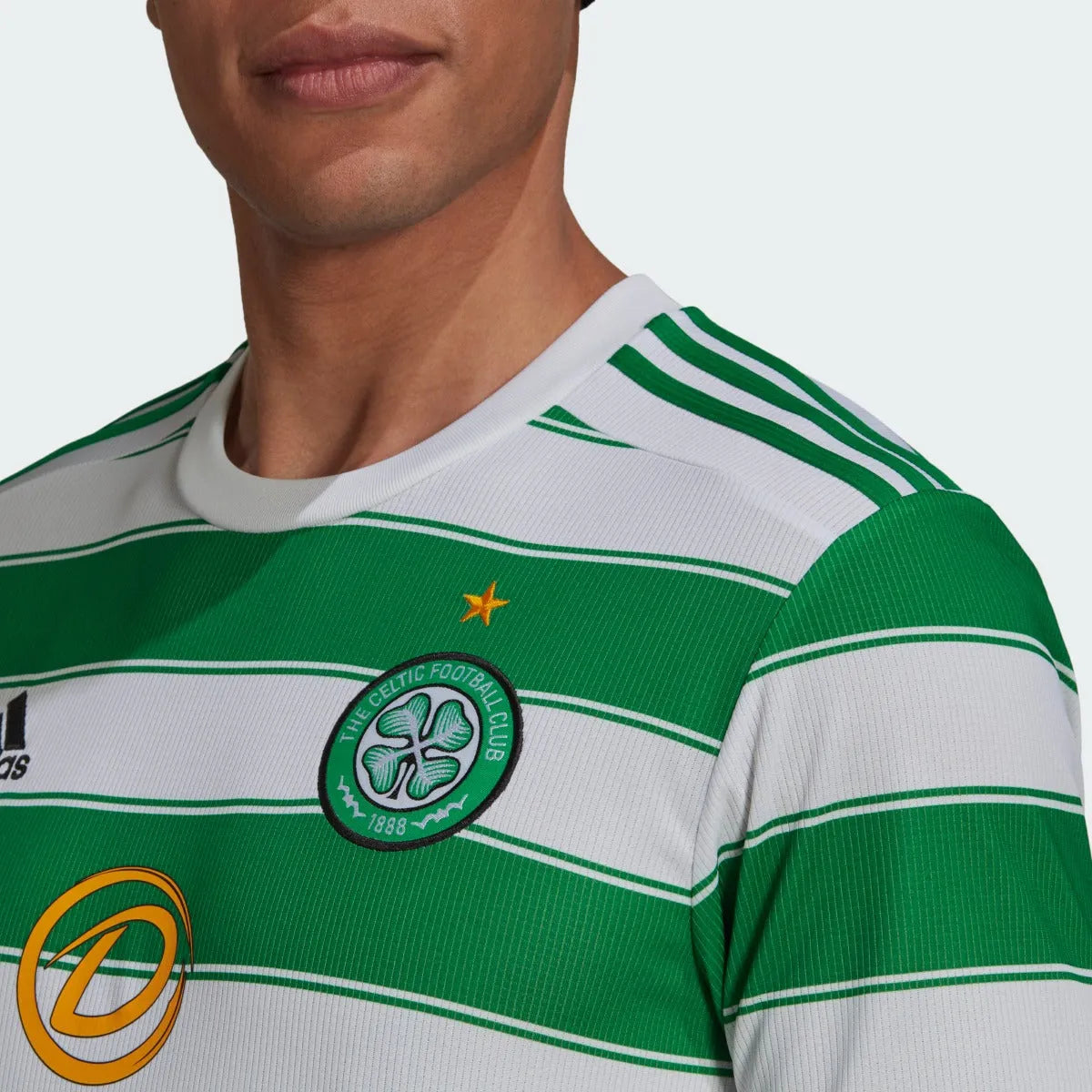 Adidas 2021-22 Celtic Home Jersey - White-Green (Detail 1)