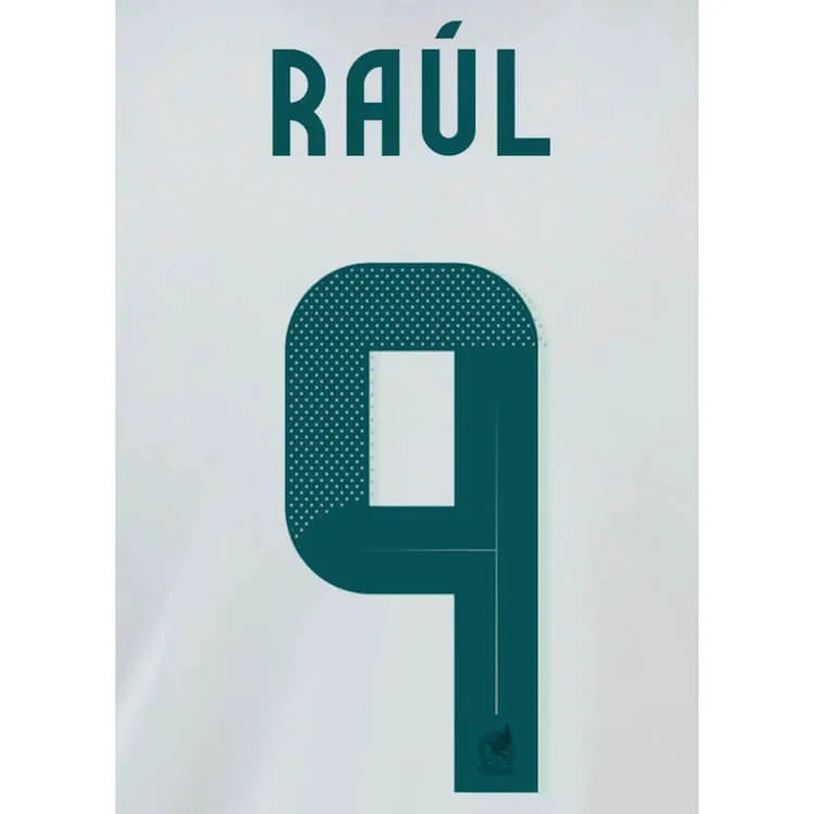 Mexico 2024 25 Away Raul #9 Jersey Name Set (Back)