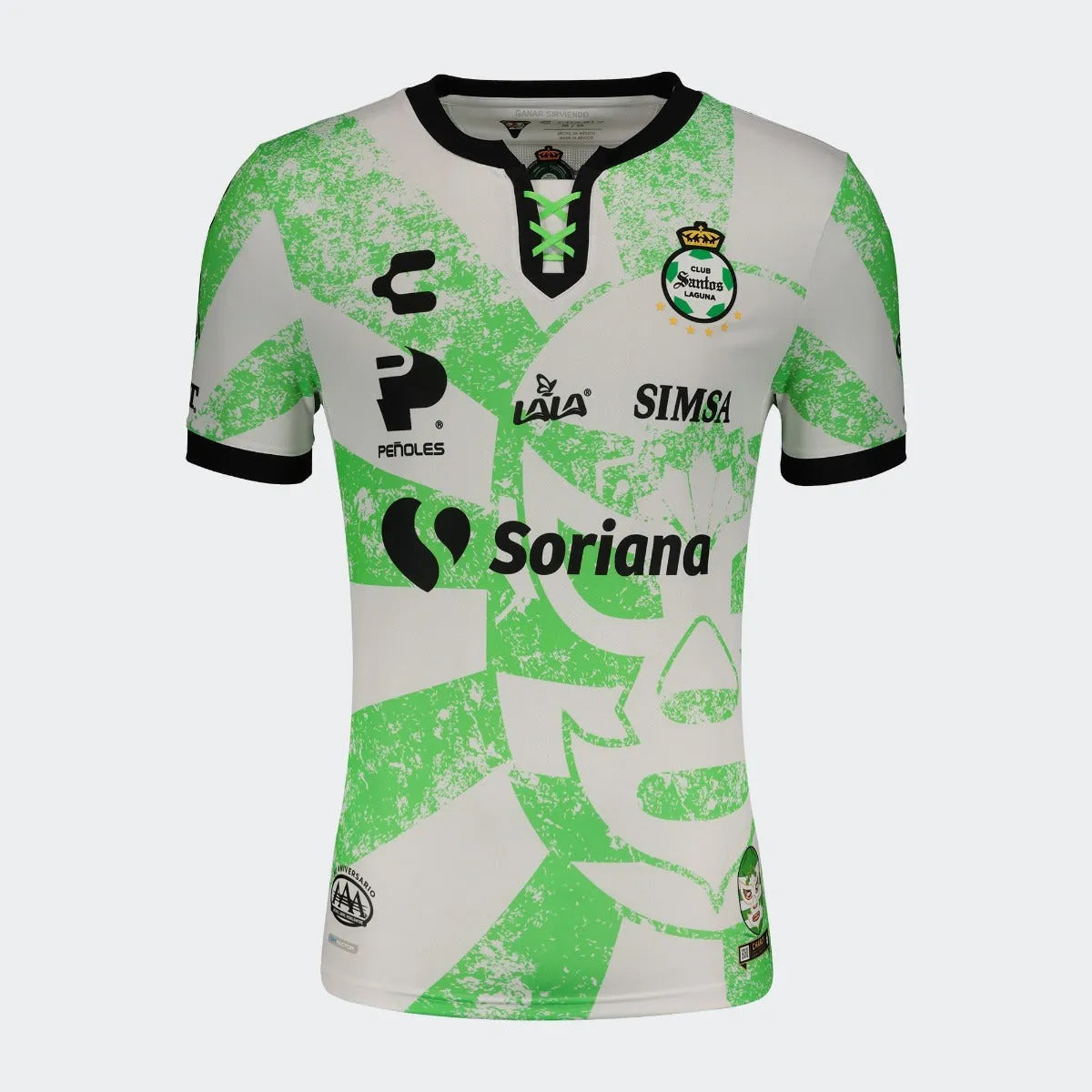 Charly 2021-22 Santos Laguna Third Jersey - White-Green (Front)
