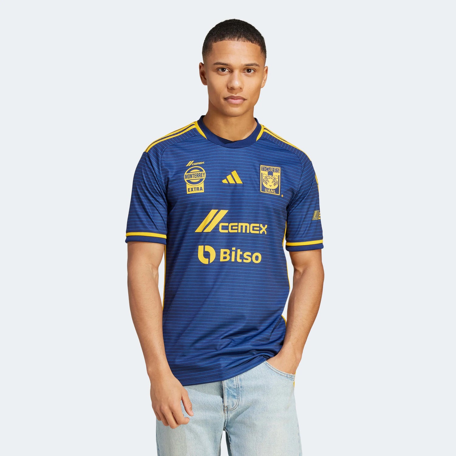 adidas 2023-24 Tigres Men's Stadium Away Jersey (Model - Front)