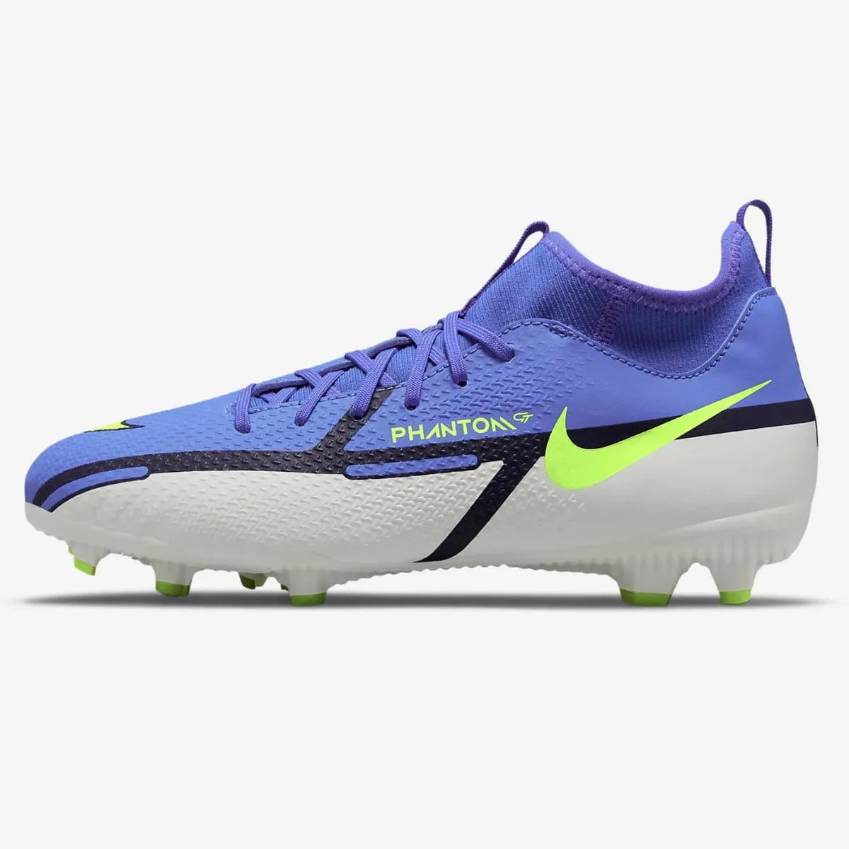Nike JR Phantom GT2 Academy DF FG-MG - Sapphire-Volt-Grey (Side 1)