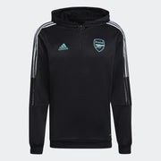 adidas 21-22 Arsenal FC Track Hoodie - Black (Front)