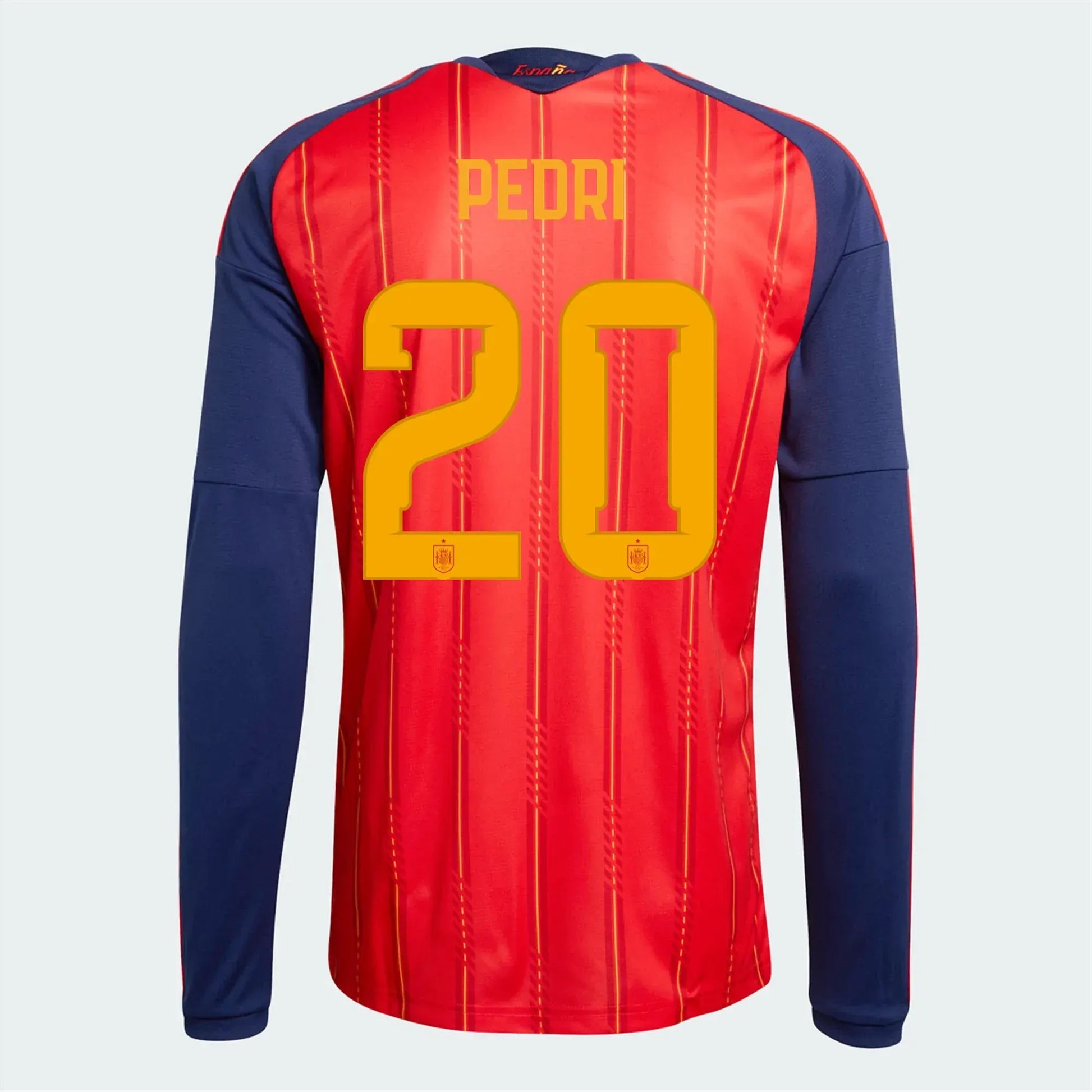 adidas 2026 Spain Men's Stadium Home Long-Sleeve Soccer Jersey (Pedri)