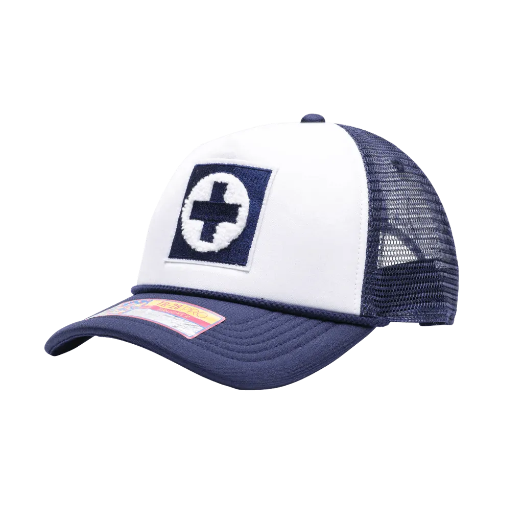 FI Collection Cruz Azul Scout Trucker Hat - Navy-White (Front - Lateral 1)