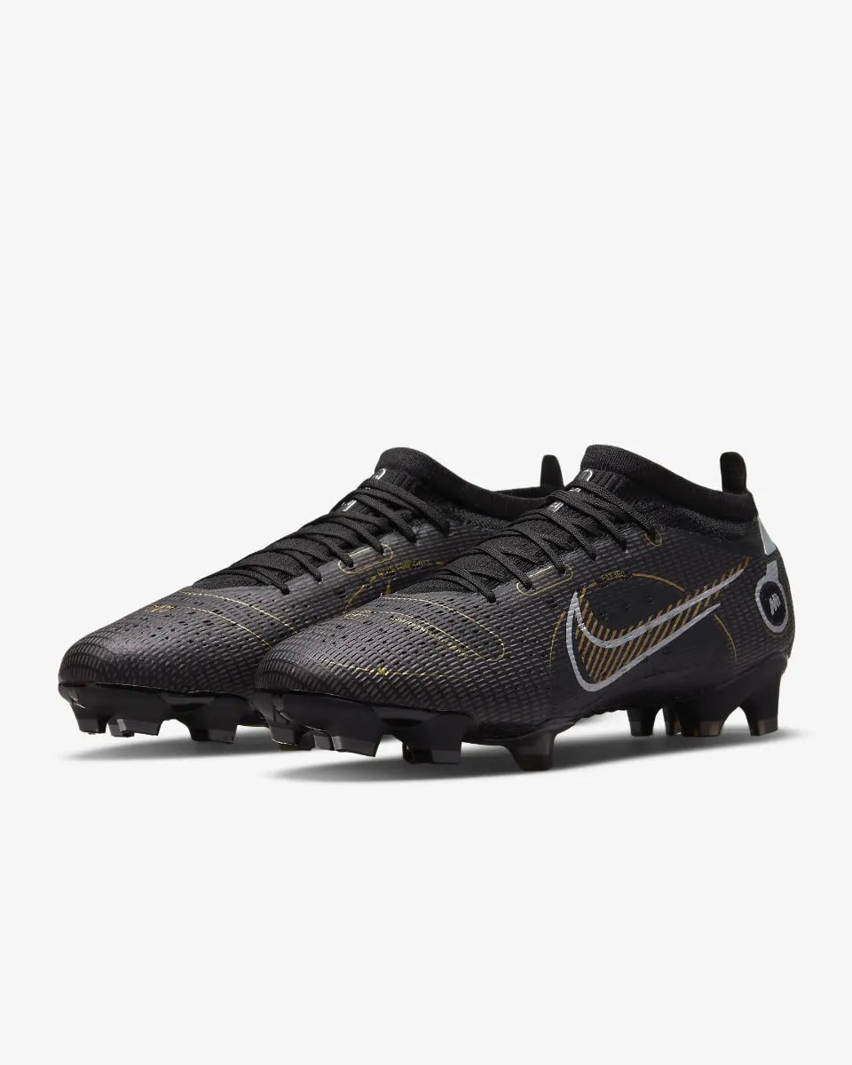 Nike Mercurial Vapor 14 Pro FG - Black-Gold-Silver (Pair - Diagonal)