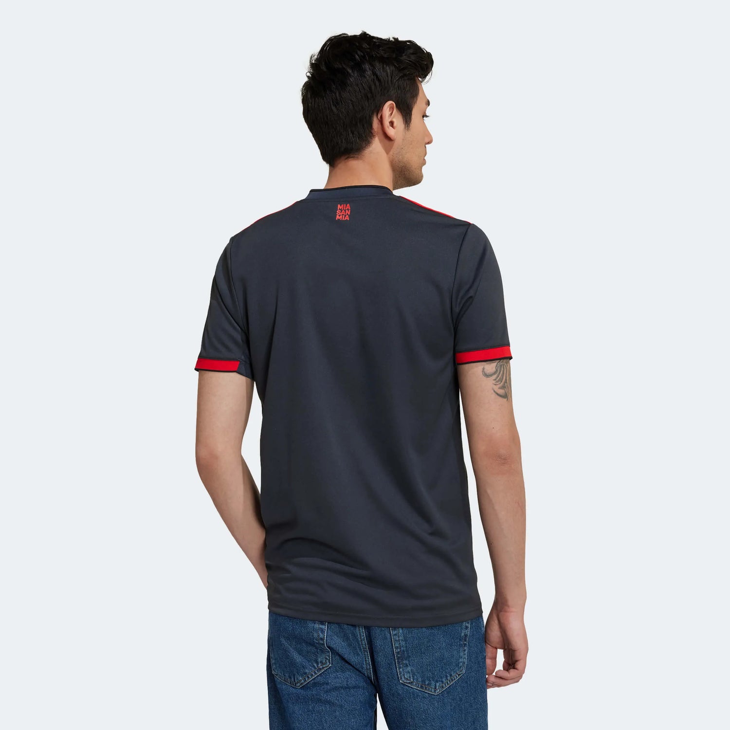 adidas 2022-23 Bayern Munich Third Jersey - Black-Red (Model - Back)