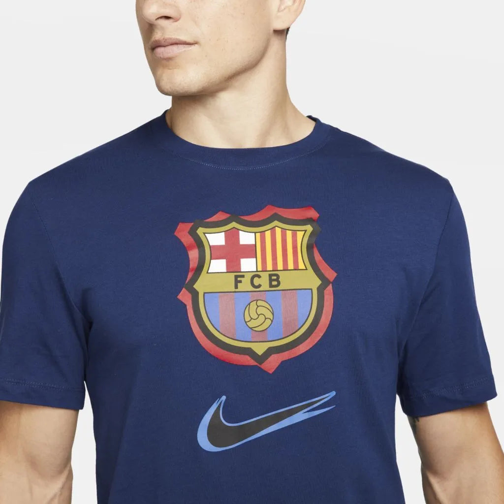 Nike 2022 FC Barcelona Crest 92Trap Tee - Blue Void (Detail 1)