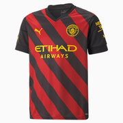 Puma 2022-23 Manchester City Youth Away Jersey Red-Black (Front)
