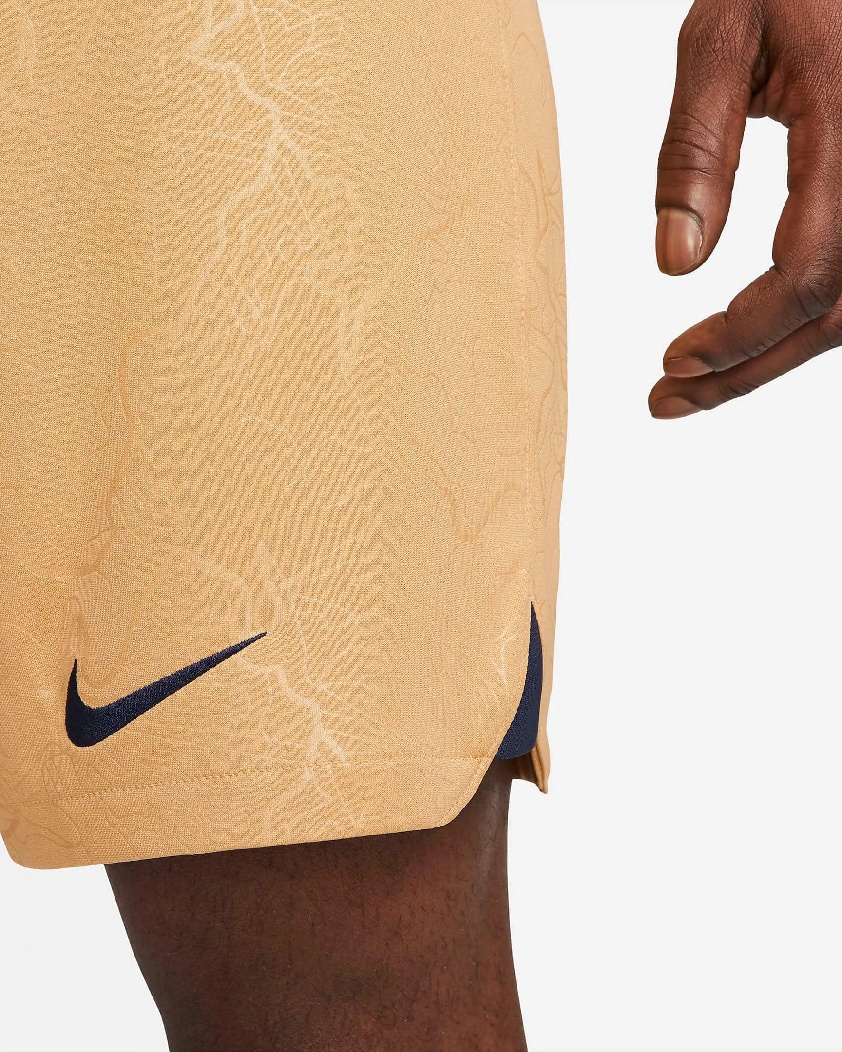 Nike 2022-23 FC Barcelona Stadium Away Shorts - Club Gold-Obsidian (Detail 3)