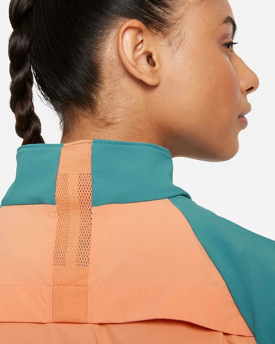 Nike 2021-22 Club America Women Midlayer Quater Zip - Teal-Apricot (Detail 1)