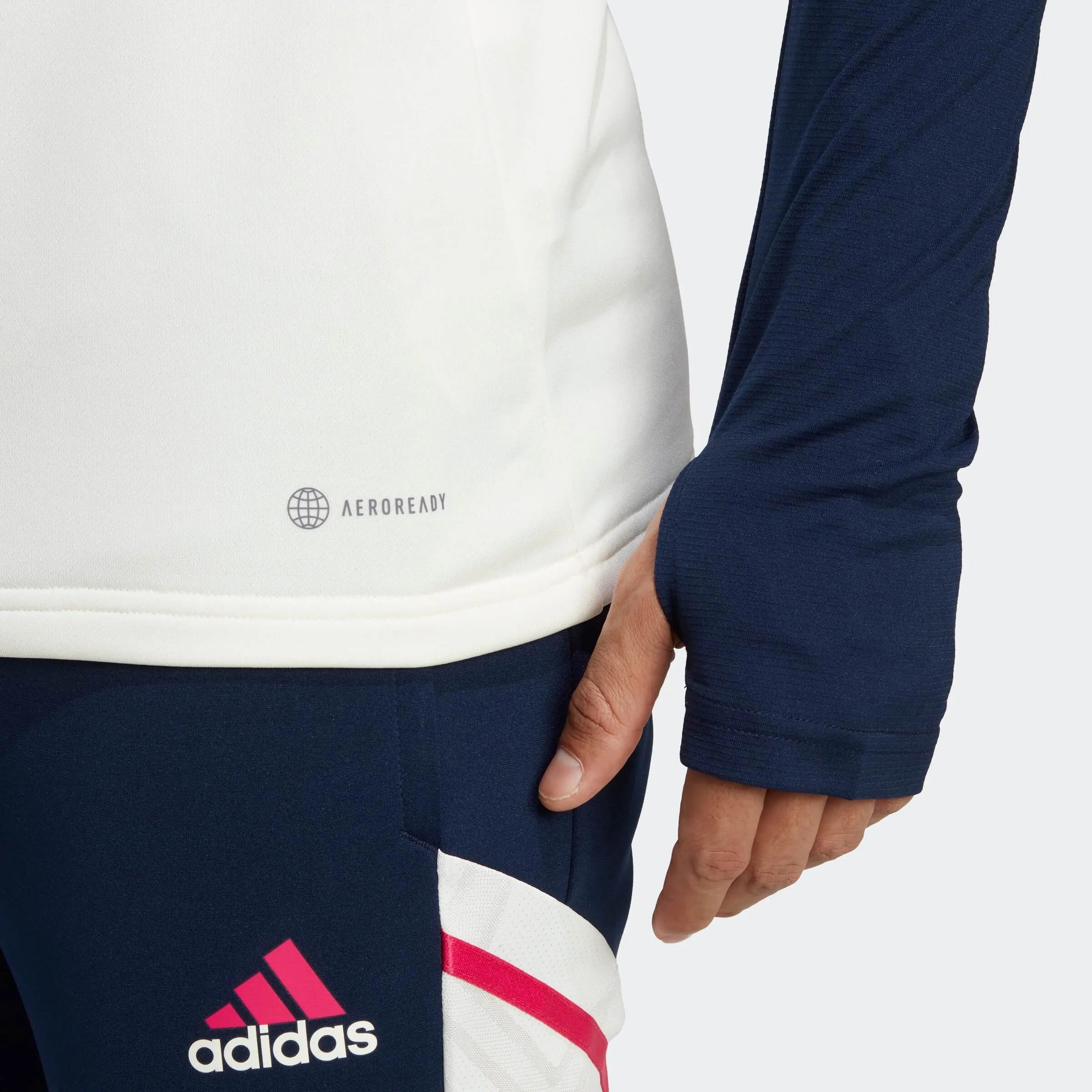 adidas 2023 Arsenal Condivo 22 Training Top - Off White-Collegiate Navy (Detail 2)