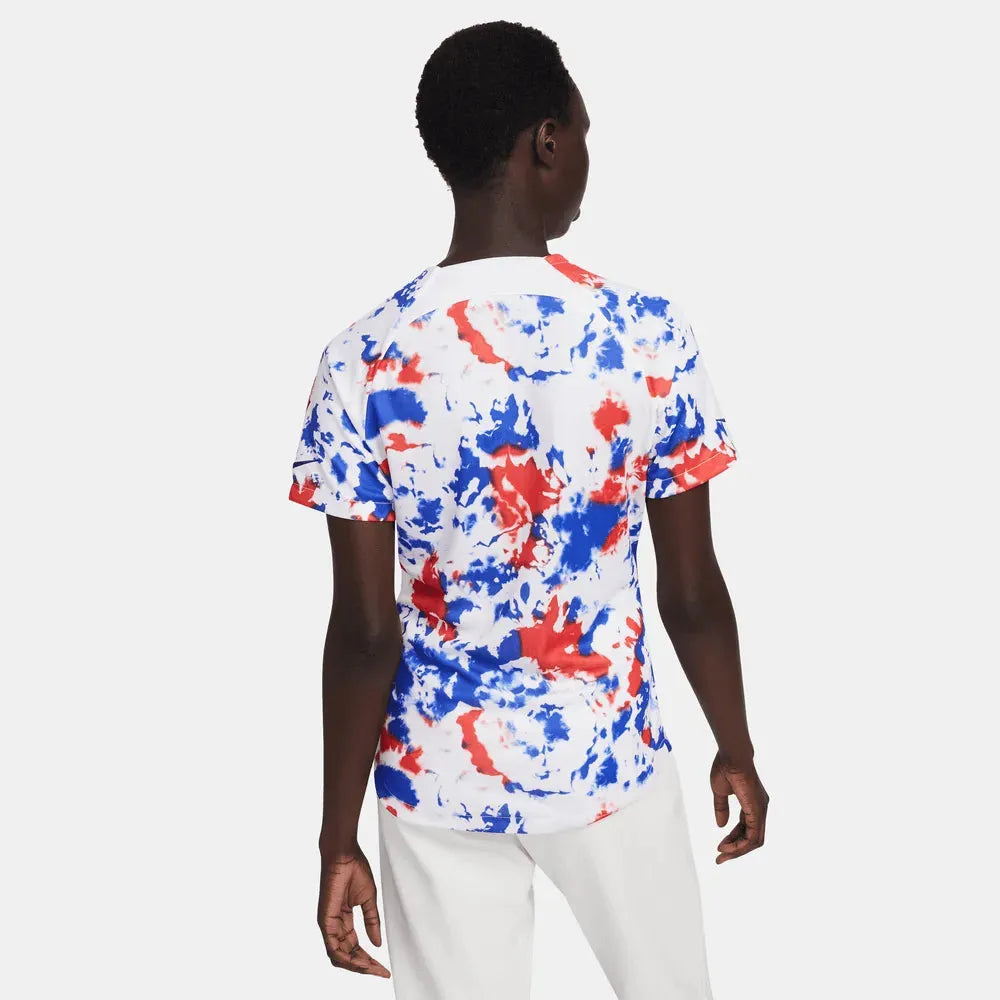 Nike 2022-23 USA Women's Pre-Match Jersey - White-Blue-Red (Model - Back)