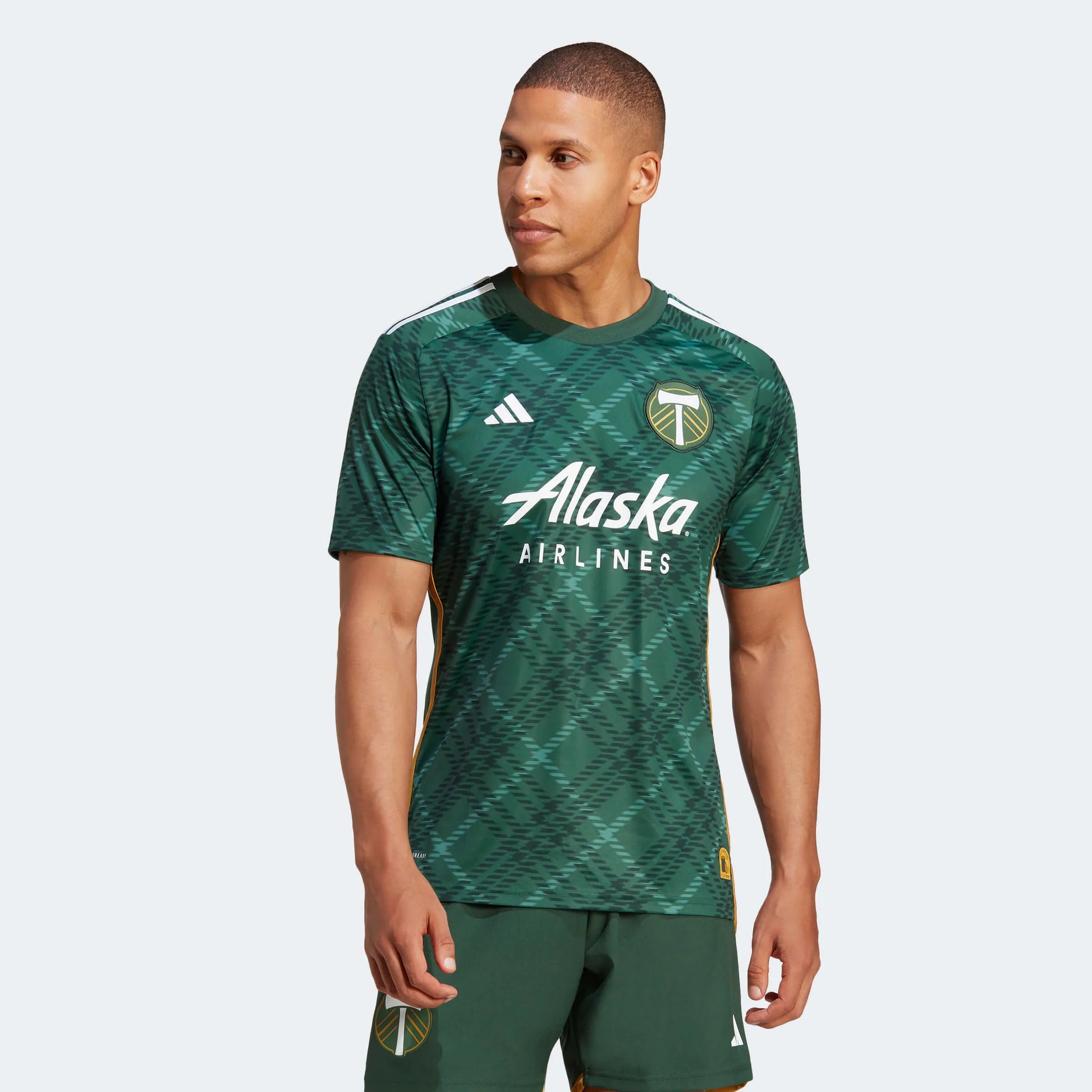 adidas 2023-24 Portland Timbers Men's Stadium Home Jersey (Model - Front)