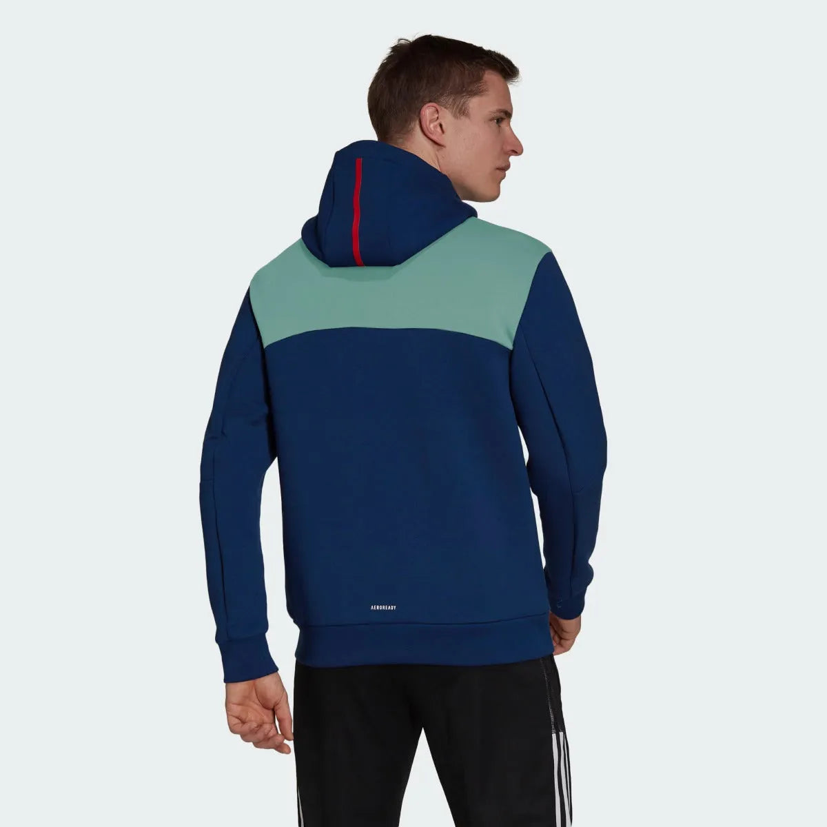 Adidas 2021-22 Arsenal Z.N.E Anthem Jacket - Mystery Blue-Scarlet (Model - Back)