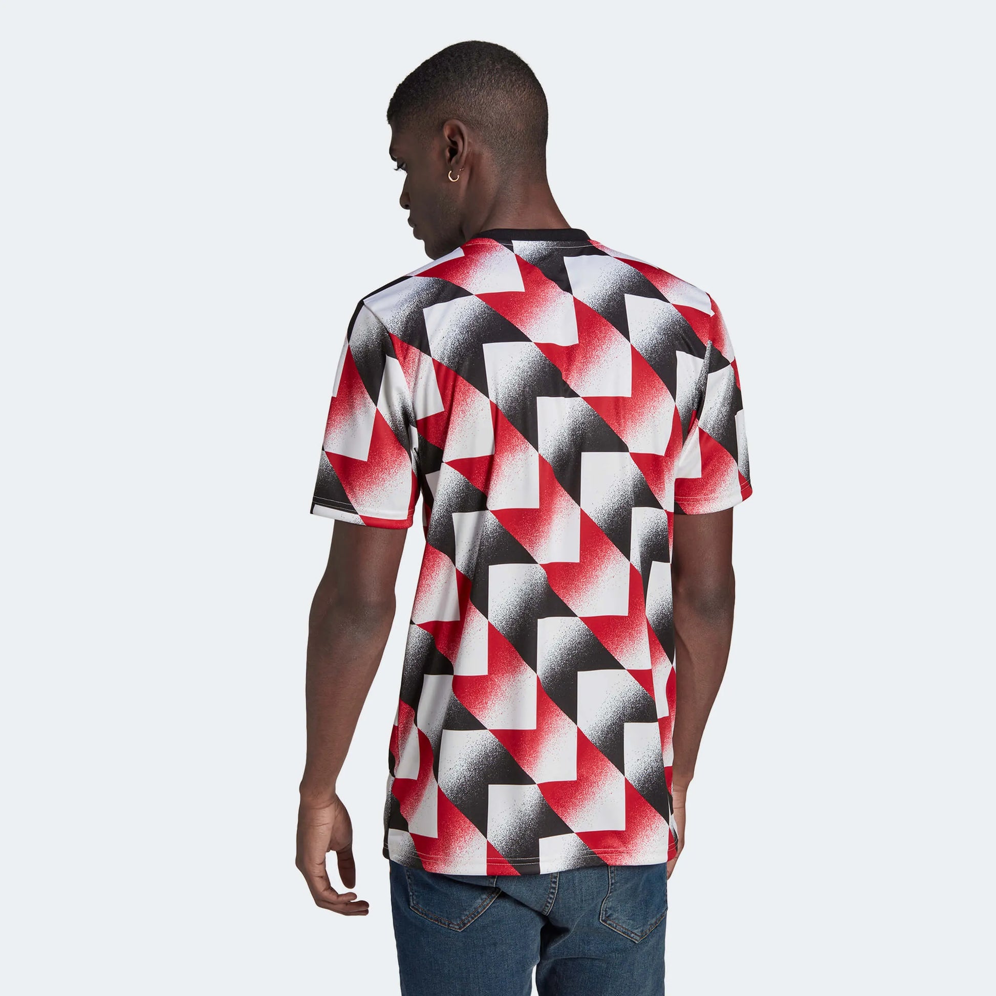 adidas 2022-23 Manchester United Pre-Match Jersey - White-Red-Black (Model - Back)