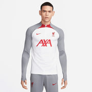 Nike 2023 Liverpool FC Strike Drill Top - White-Grey-Tough Red (Model - Front)