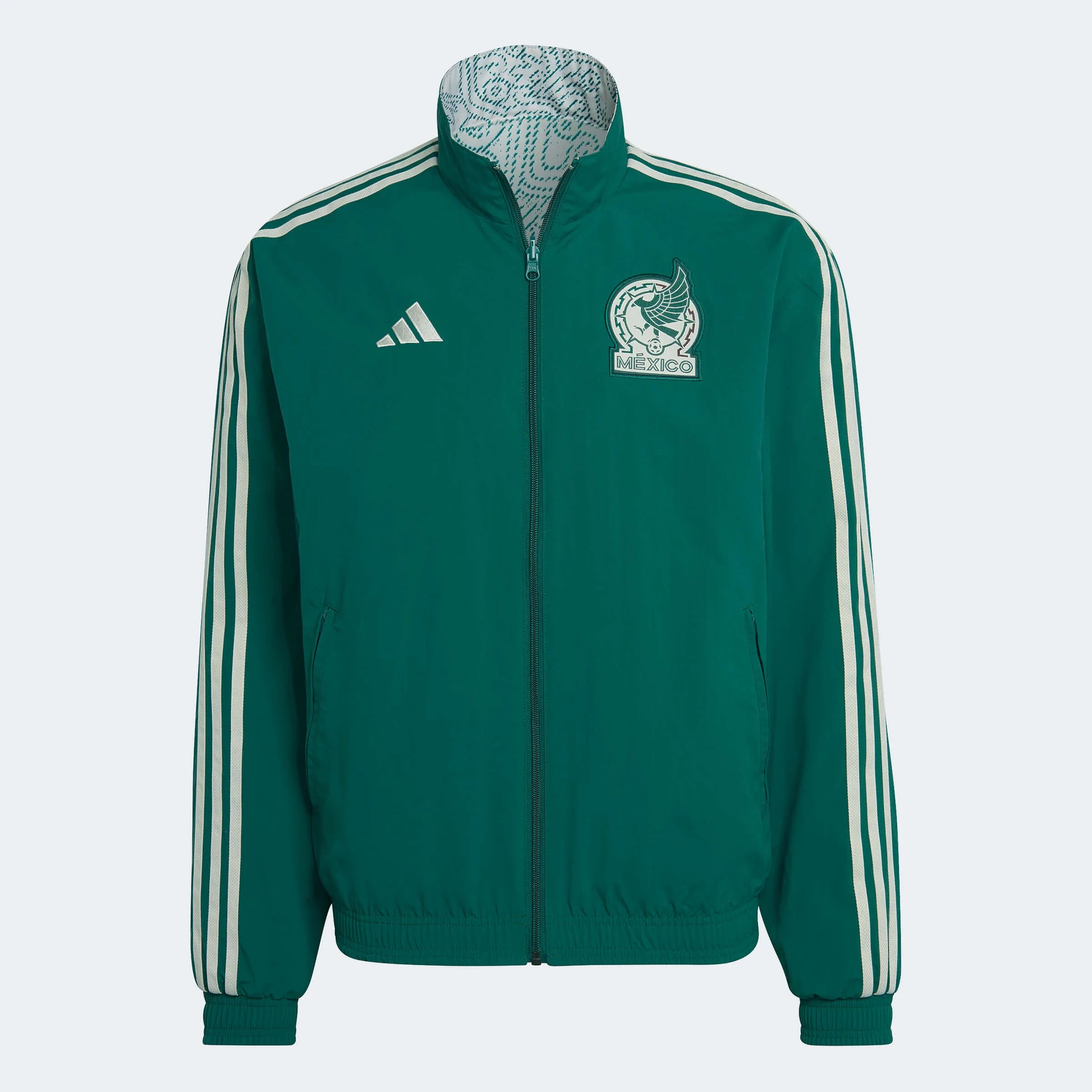 adidas 2022-23 Mexico Anthem Jacket Green Green-White (Front)