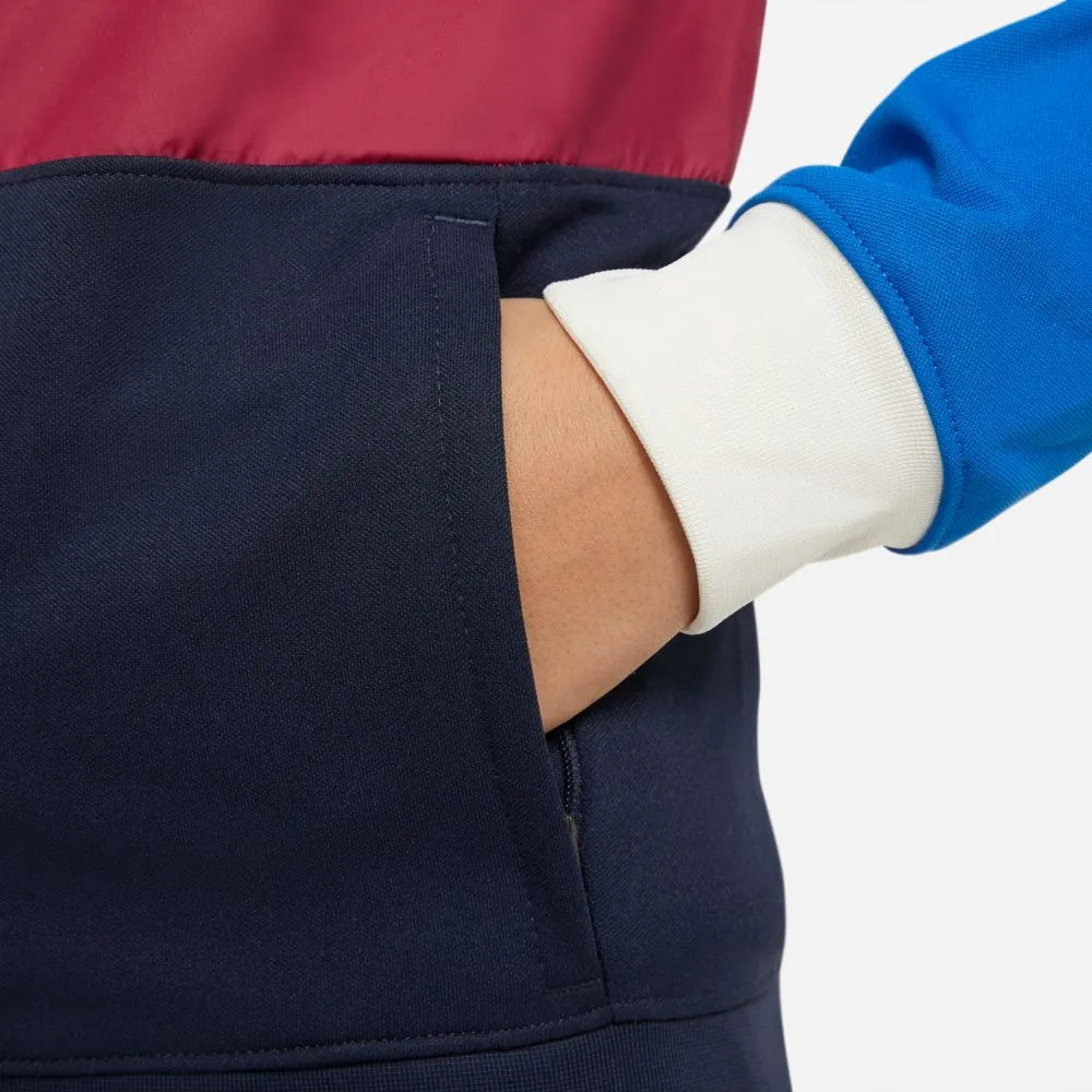 Nike 2021-22 Barcelona Youth I96 Anthem Jacket - Blue-Noble Red (Detail 3)