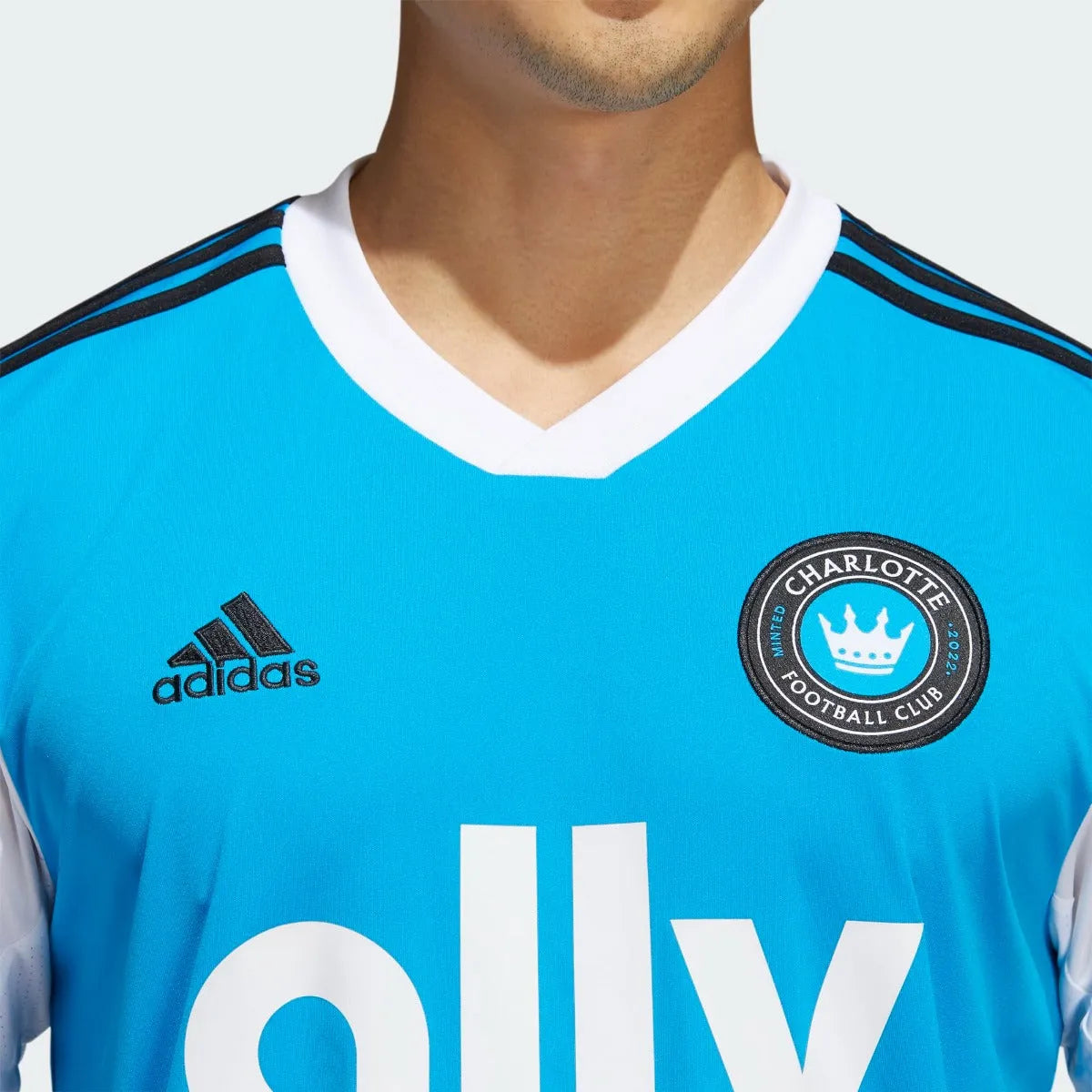 adidas 2022-23 Charlotte FC Home Jersey - Solar Blue-White (Detail 1)