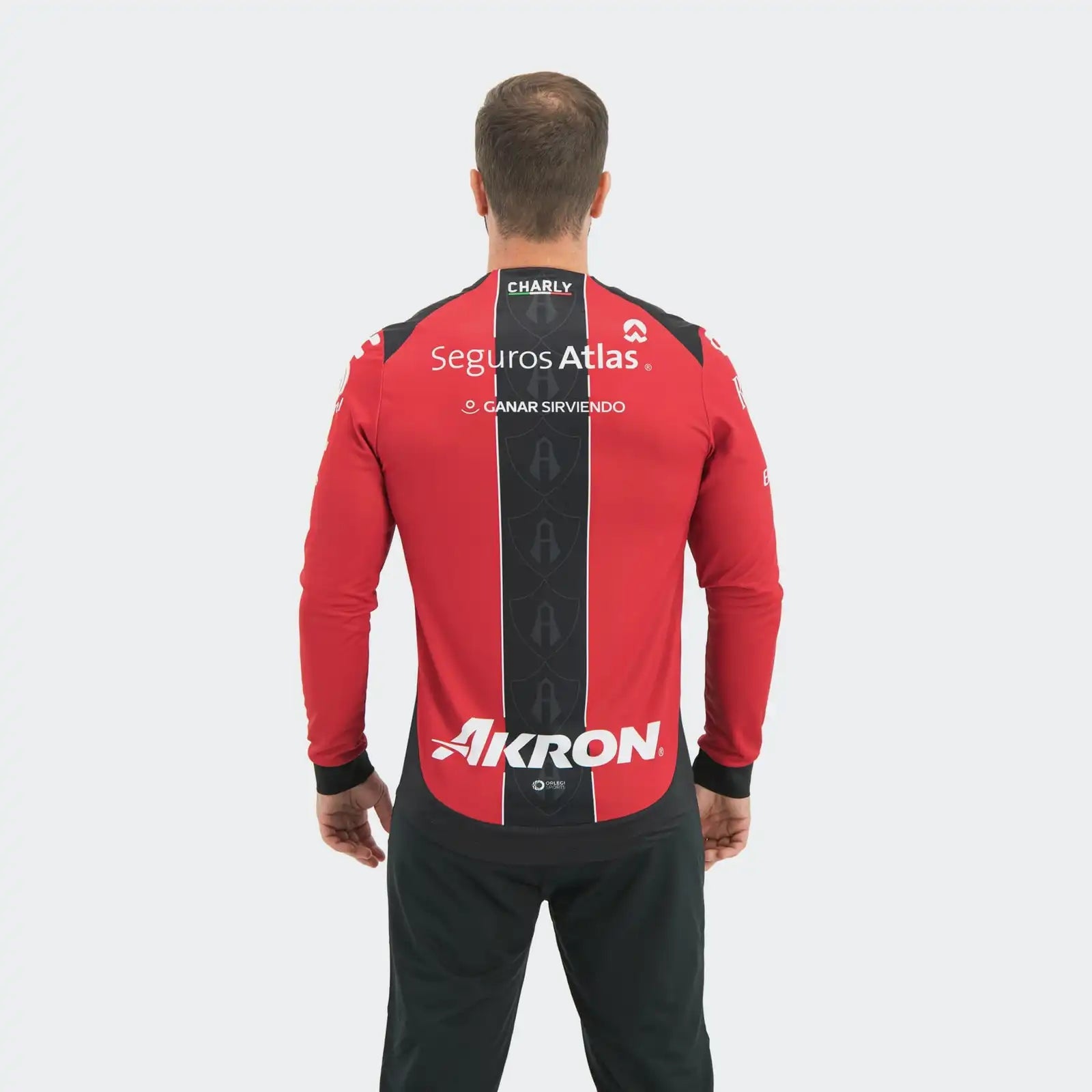 Charly 2025-26 Atlas Men's Stadium Home Long-Sleeve Soccer Jersey (Model - Back)