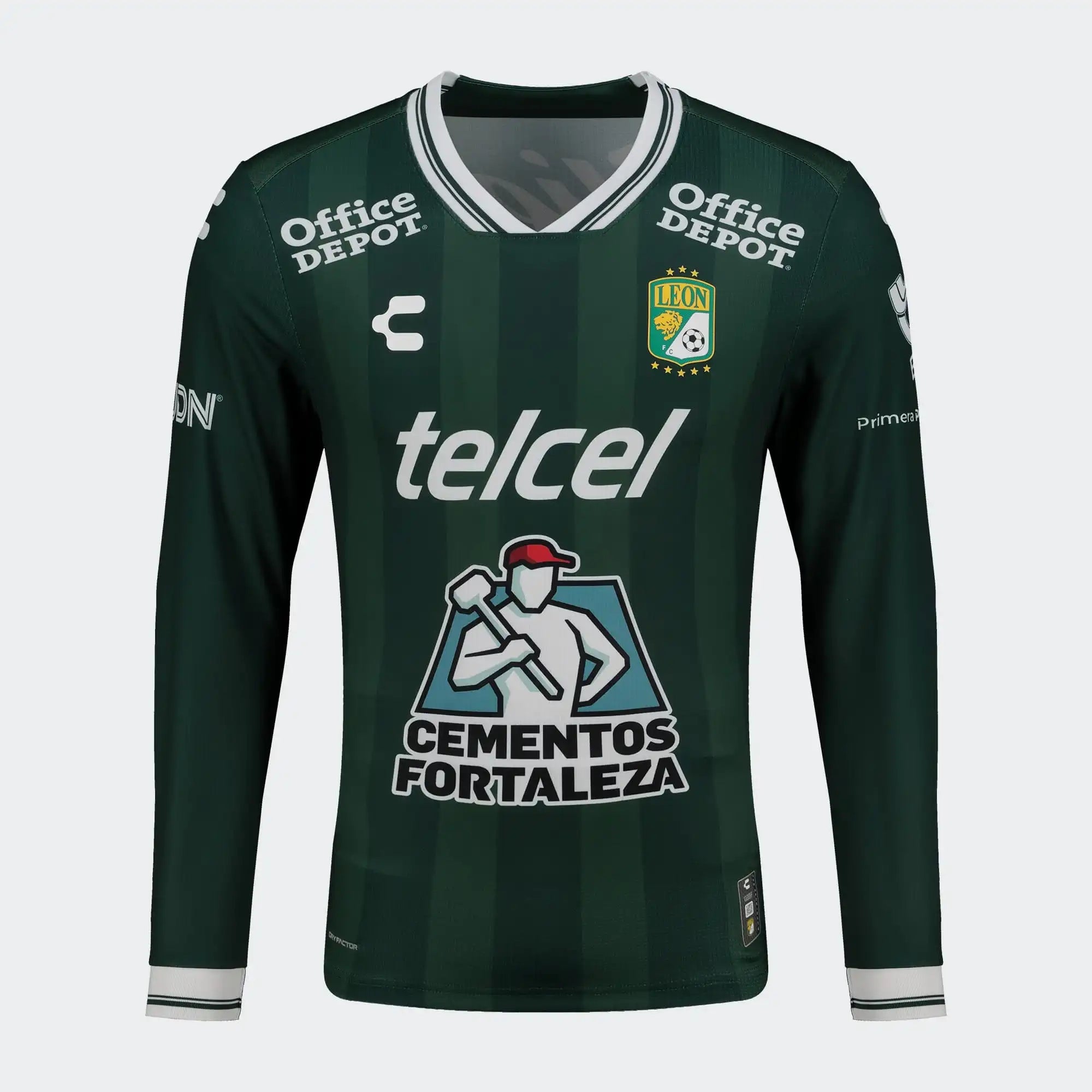 Charly 2025-26 Leon Men's Stadium Home Long-Sleeve Soccer Jersey (Front)