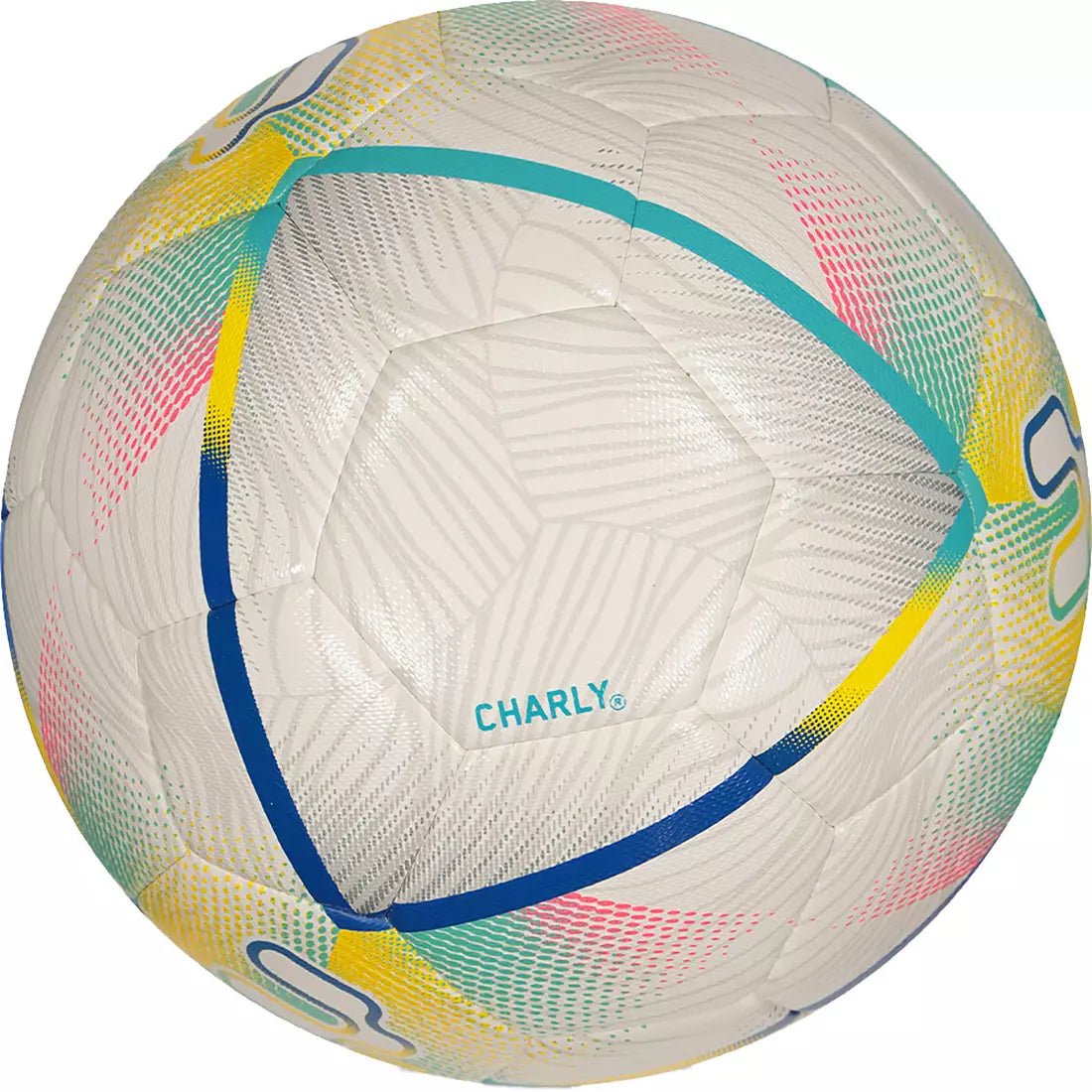 Charly Hybrid Training Ball Blue/Teal/Yellow (Side)