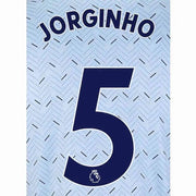Chelsea 2019/21 Away Jorginho #5 Jersey Name Set