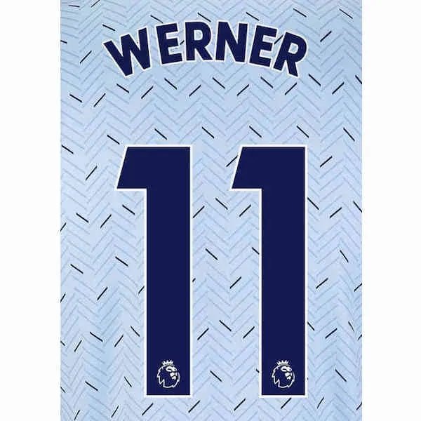 Chelsea 2019/21 Away Werner #11 Jersey Name Set