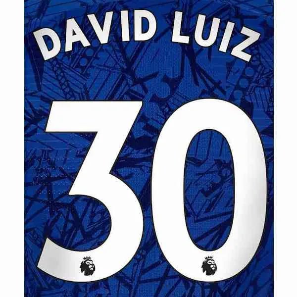Chelsea 2019/22 Home David Luiz #30 Jersey Name Set