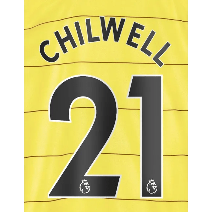 Chelsea 2021/22 Away Chilwell #21 Jersey Name Set Black
