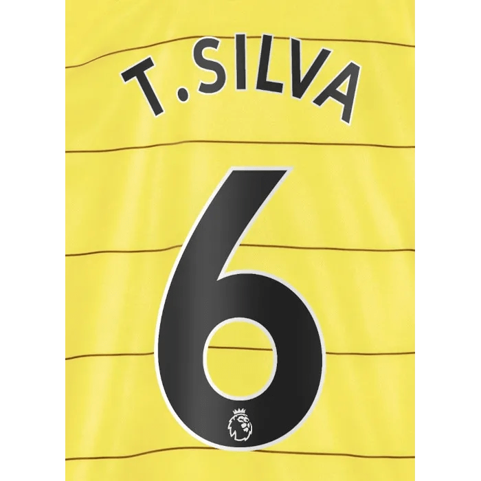 Chelsea 2021/22 Away T. Silva #6 Jersey Name Set Black