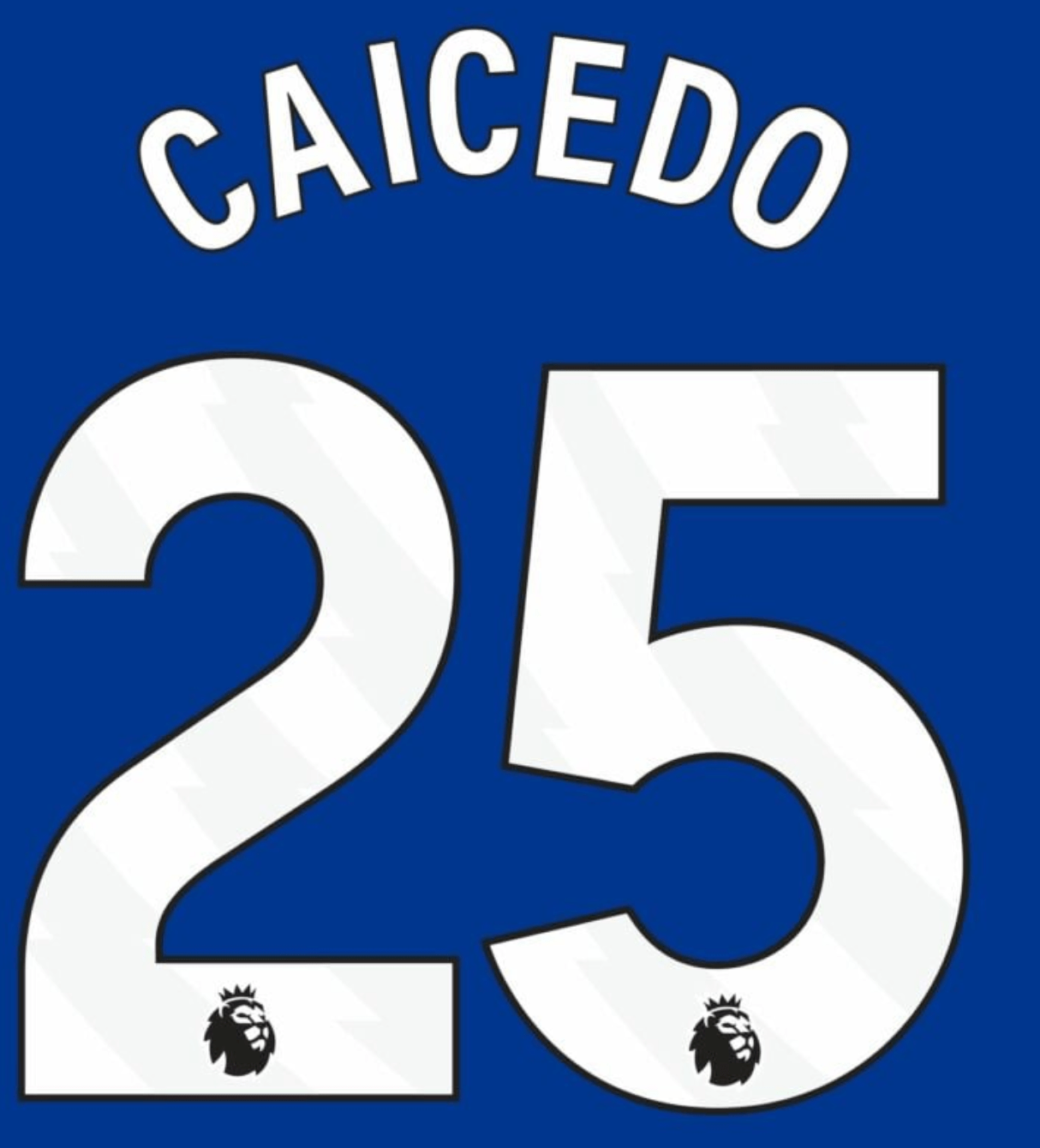 Chelsea 2025-Home CAICEDO #25  Official Name Set-White