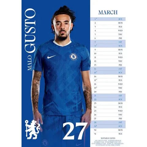 Chelsea 2026 Official Calendar (Month)