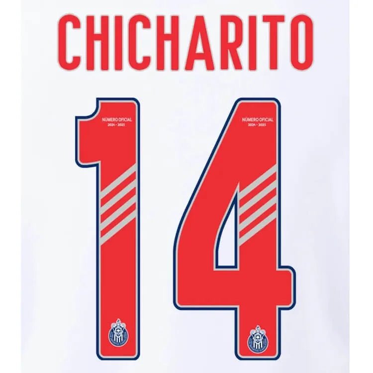 Chivas 2024-25 Away CHICHARITO #14 Official Name Set (Back)