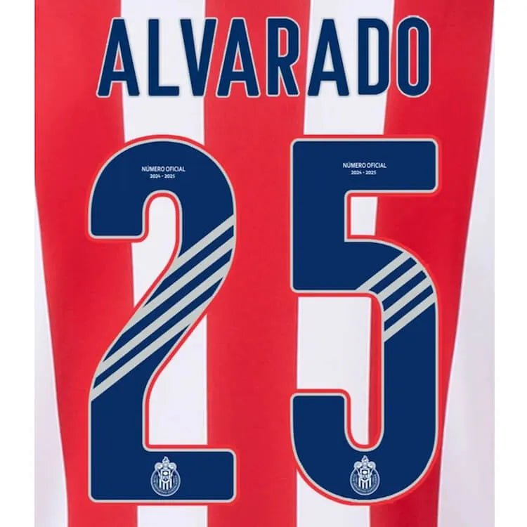 Chivas 2024-25 Home ALVARADO #25 Official Name Set (Back)